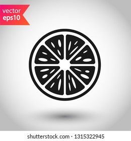 Citrus flat sign design. Sliced lemon vector icon.  EPS 10