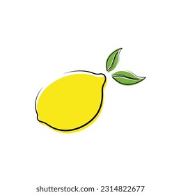 Icono de vector plano de cítricos. Lemon, icono anaranjado de vector plano, empresa de marca