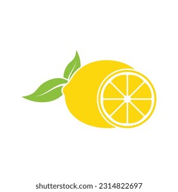 Citrus flat vector icon. Lemon, orange flat vector icon, brand company