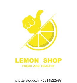Icono de vector plano de cítricos. Lemon, icono anaranjado de vector plano, empresa de marca