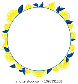 Citrus frame made of lemon slices.
