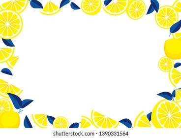 Citrus frame made of lemon slices.