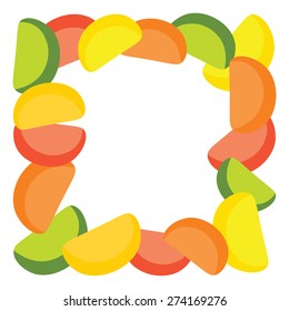 Citrus frame with space for text isolated on white background