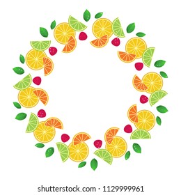 Citrus frame. Vector illustration