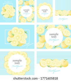 Citrus fruit background illustration set
