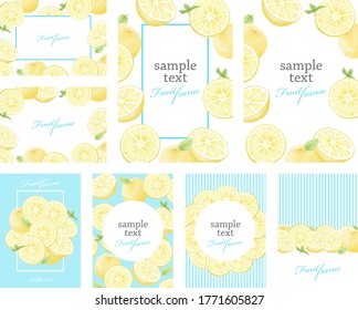 Citrus fruit background illustration set