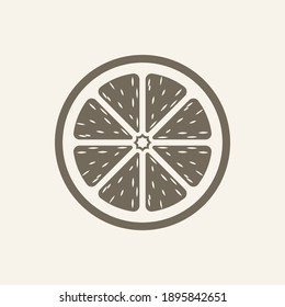 Citrus fruit half slice logo icon silhouette design. Simple flat modern minimal clip art. Sign symbol for healthy diet, nutrition, vitamins etc. Lemon lime orange grapefruit.