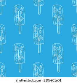 citrus fruit ice vector illustration seamless pattern