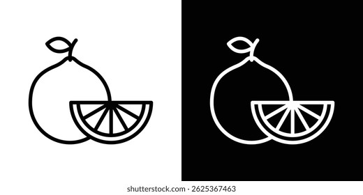Citrus fruit icon concept stroke on white background
