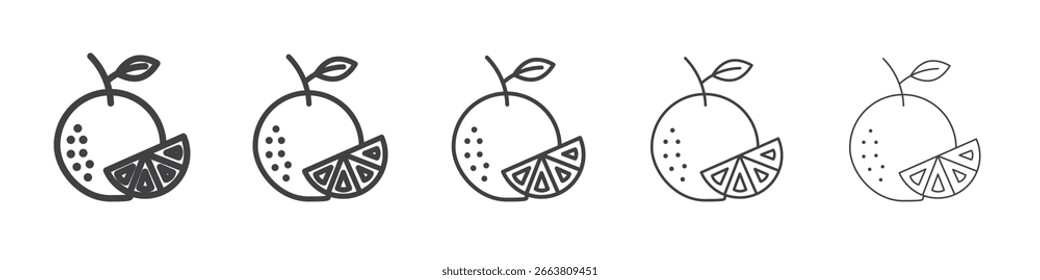 Diseño del icono de la fruta cítrica, logotipo, App, UI. Ilustración vectorial, EPS