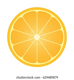 Citrus fruit icon in flat style. Orange slice isolated on white background. Fresh food or vitamin concept. Vector illustration. EPS 10.