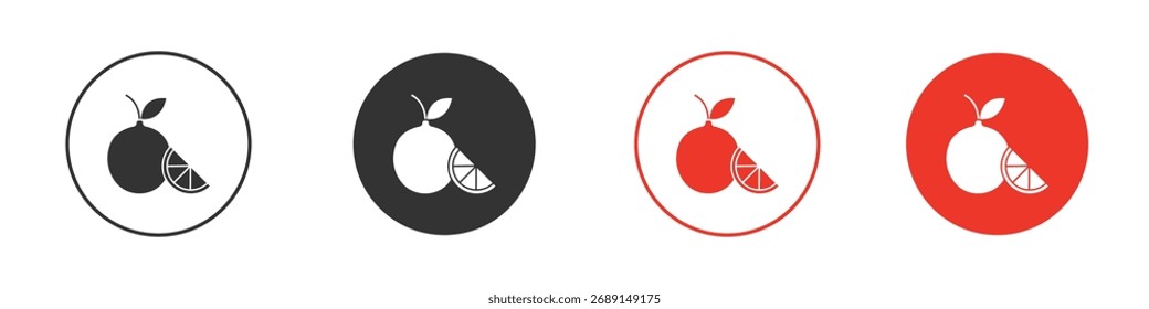 Zitrusfrucht-Symbol Logos. Entwurfsvorlage für flache Vektorsymbole