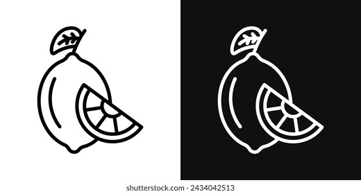 Citrus Fruit Icon Set. Vector Illustration
