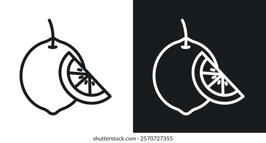 Citrus fruit icons set vectors on white background.