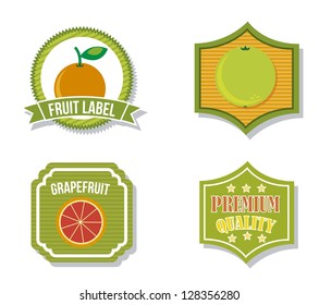 citrus fruit labels over isolated background. vector illustration