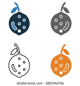 Citrus, fruit, lemon icon with multiple color Version