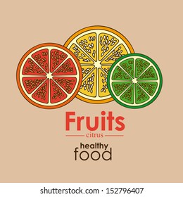 citrus fruit over pink background vector illustration 