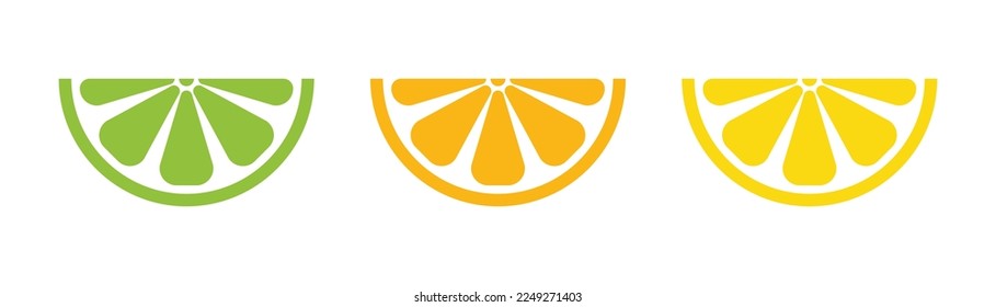 Zitrusfrüchte-Slice Vektorsymbole Set. 
