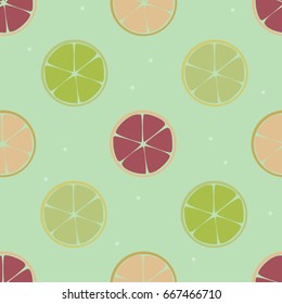 Citrus fruit slices - vector background
