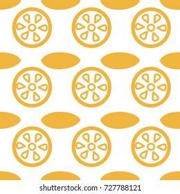 Citrus fruit themed repeating tilable background in orange with white background