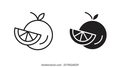 Citrus fruit vector web icons set