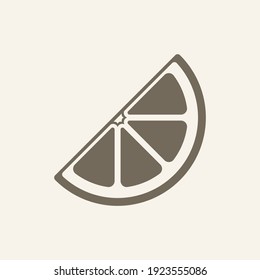 Citrus fruit wedge quarter slice logo icon silhouette design. Simple flat modern minimal clip art. Sign symbol for healthy diet, nutrition, vitamins etc. Lemon lime orange grapefruit.