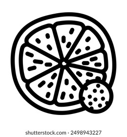 citrus fruits allergen free product food line icon vector. citrus fruits allergen free product food sign. isolated contour symbol black illustration