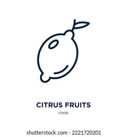 citrus fruits icon from food collection. Thin linear citrus fruits, banana, citrus outline icon isolated on white background. Line vector citrus fruits sign, symbol for web and mobile