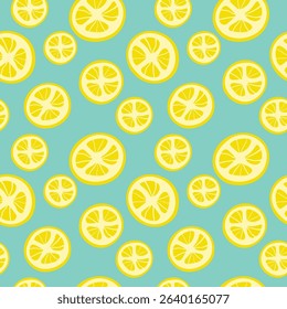 Citrus fruits sliced ​​wedges Seamless Pattern. Repeating background with Lime, Bergamot, citron for packaging, textile, print, template, card. Decorative ornament hand drawn. Vector illustration