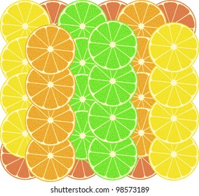 citrus fruits vector pattern background - grapefruit, lemon, lime