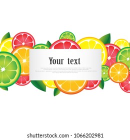 Citrus fruits with white space for text