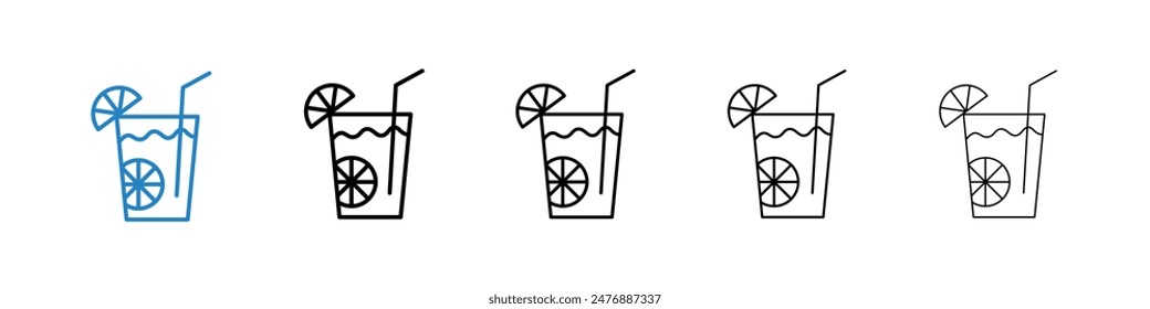 Citrus Glass black and white vector icon