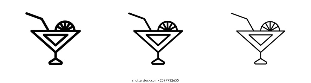 Citrus Glass thin line vector icon set.