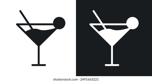 Citrus Glass vector icon set in solid style.