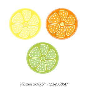citrus group in size .Set lime, lemon orange
