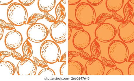 Citrus handgezeichnete Doodle-Muster Hintergrund mit Zitrone orange Limette.