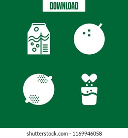 citrus icon. 4 citrus vector set. effervescent, lime, lemon and orange juice icons for web and design about citrus theme