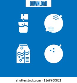 citrus icon. 4 citrus vector set. lime, effervescent, orange juice and lemon icons for web and design about citrus theme