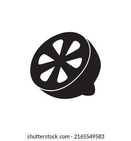 Citrus icon in black flat glyph, filled style isolated on white background
