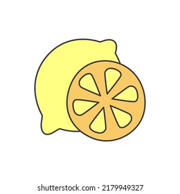 Citrus icon in color, isolated on white background 
