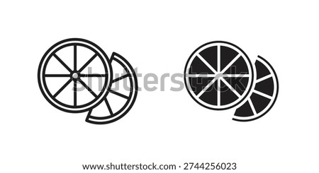 Citrus icon. Outline and flat icons collection. EPS10