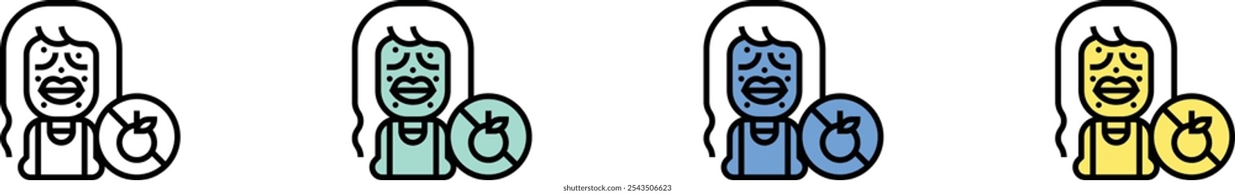 citrus icon. Outline, Green, Blue and Yellow Style Design Isolated On White Background