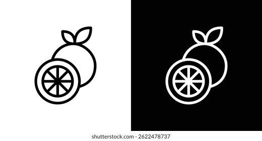 Citrus icon shape graphic simple plain clipart symbol. thin line outline art