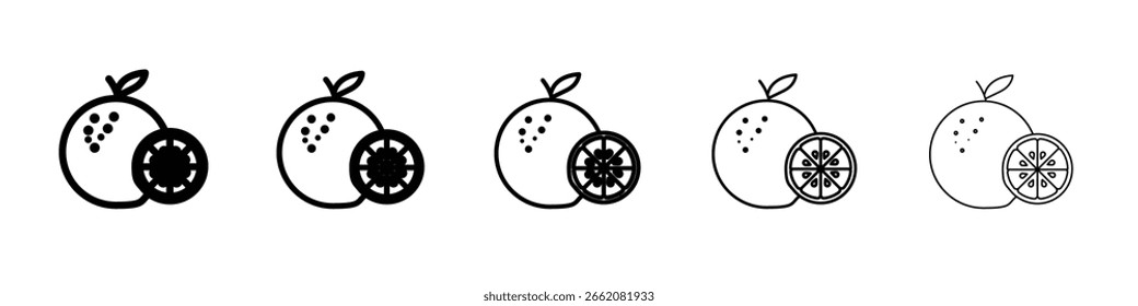Ícone de citrinos Conceito de símbolo para web design.ícone de vetor de linha simples. ilustração do logotipo.