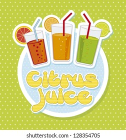 citrus juice over green background. vector illustration