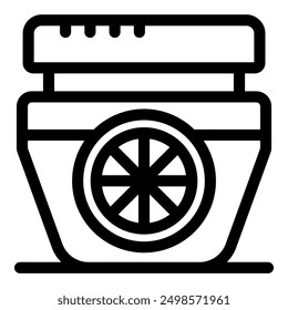 Citrus juicer machine squeezing juice from orange for breakfast