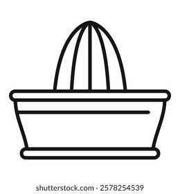 Citrus juicer squeezing pressing making juice kitchenware icon outline vector illustration