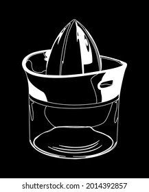 citrus juicer white on black background