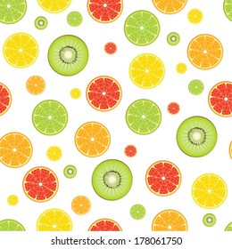 Citrus Kiwi Fruit seamless pattern