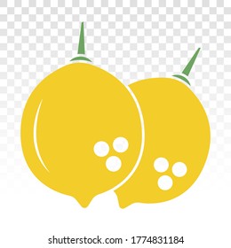 Citrus lemon fruit flat color icon for apps and websites